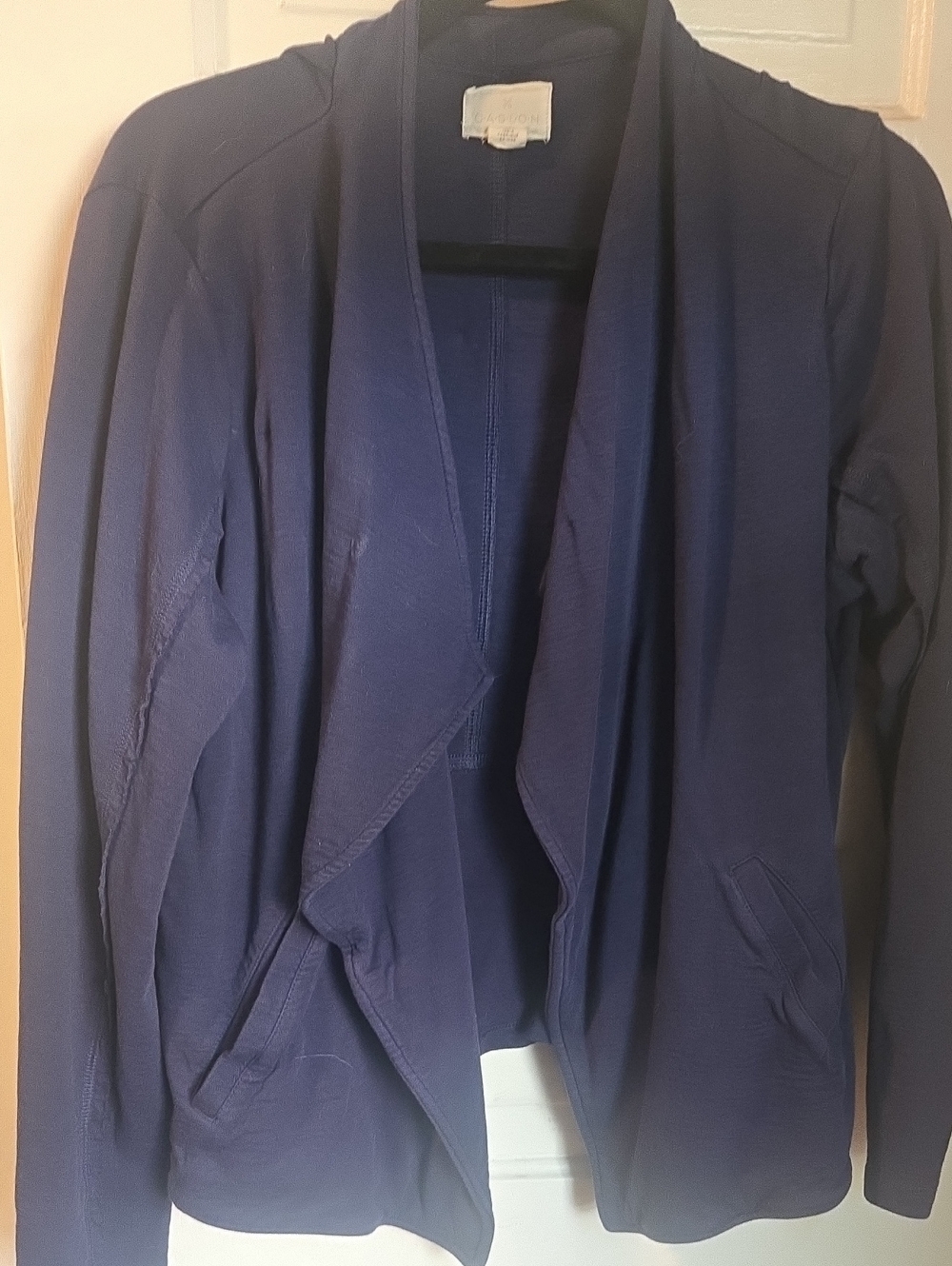 Caslon Navy Open-Front Draped Blazer